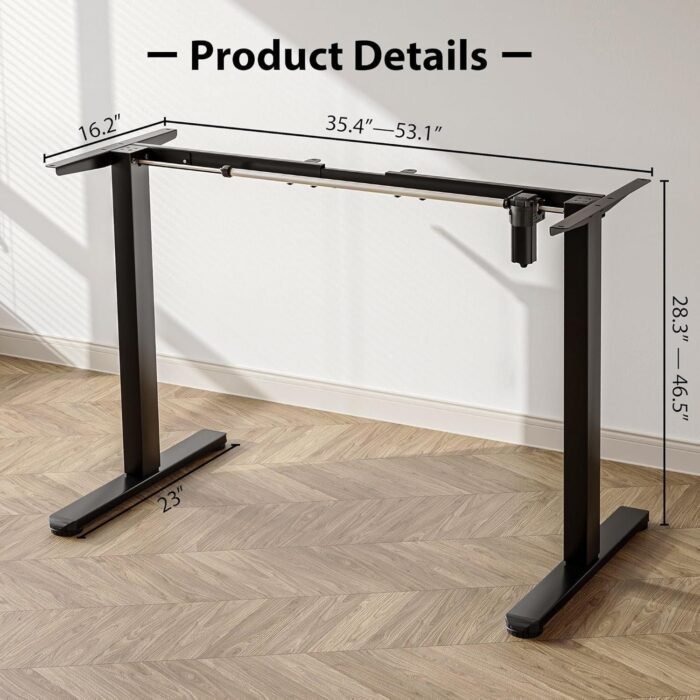 Electric Standing Desk Frame, Height Adjustable Ergonomic Stand Up Desk Base with 3-Level Memory