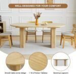 70.8 Inch Kitchen Dining Table for 6-8 People, Oval Kitchen Table with Wood Strip Base