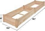 Raised Garden Bed 8x2 FT Wooden Planter Box Planting Raised Bed Kit Vegetable Herbs Flower for Outdoor