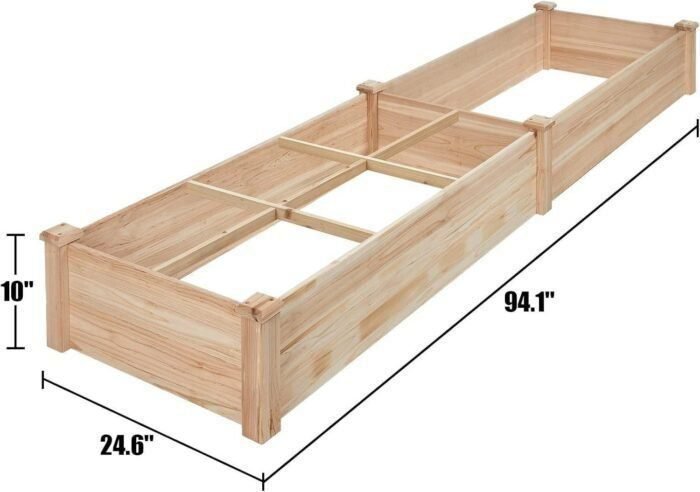 Raised Garden Bed 8x2 FT Wooden Planter Box Planting Raised Bed Kit Vegetable Herbs Flower for Outdoor