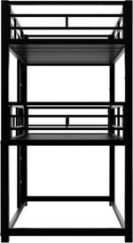 Heavy Duty Triple Bunk Bed Twin Over Twin Over Twin, 3 Bunk Bed with 2 Ladder and Guardrail