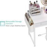 Makeup Vanity Desk with Mirror and Lights, 40 inch Make Up Vanity Desks with Fabric Drawers