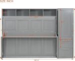 Imisemoh Full Size Murphy Bed with Closet, Two Drawers, Four Built-in Top Shelf, Can be Folded into A Large Cabinet