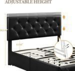 DHP Dakota King Upholstered Bed with Storage Drawers in Black Faux Leather