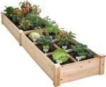 Raised Garden Bed 8x2 FT Wooden Planter Box Planting Raised Bed Kit Vegetable Herbs Flower for Outdoor