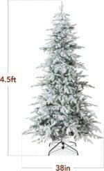 Lighted Aspen Christmas Tree, 4.5ft Flocked Artifical Noble Fir, Pre-Lit White &amp