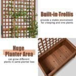 Wood Planter with Trellis Raised Bed with Trellis 36 Inch Extra Widen 72 Inch Height Privacy Screen Planter