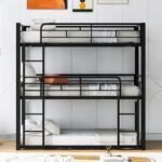 Metal Triple Bunk Beds,Bunk Beds Twin Over Twin Over Twin,Triple Bed for 3,Heavy Duty 3 Beds Bunk