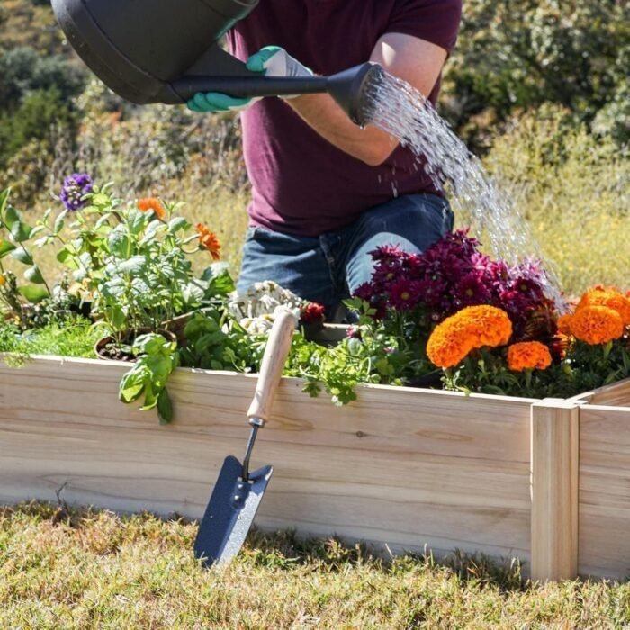 Raised Garden Bed 8x2 FT Wooden Planter Box Planting Raised Bed Kit Vegetable Herbs Flower for Outdoor