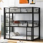 Metal Triple Bunk Beds,Bunk Beds Twin Over Twin Over Twin,Triple Bed for 3,Heavy Duty 3 Beds Bunk