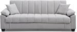 Contemporary Channel Tufted Sleeper Sofa Bed Oversized Convertible Couch with Storage Space