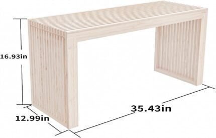 Bamboo Dining Bench, 35 inch Farmhouse Decor Indoor Kitchen Table Bench, Entryway Shoe Rack Bench, Outdoor Bench