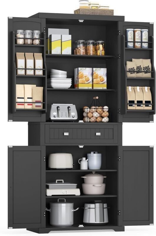 Pantry Cabinet, 71.7-Inch High Freestanding Tall Cupboard Storage Cabinet with a Drawer