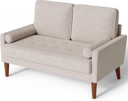 48" Small Sofa Couch Mid Century Modern Couch for Small Spaces, Bedroom and Living Room