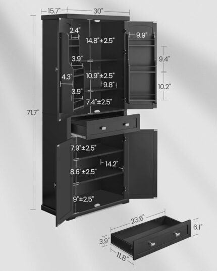 Pantry Cabinet, 71.7-Inch High Freestanding Tall Cupboard Storage Cabinet with a Drawer