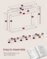 Console Table, 47.2 Inches Sofa Table, Narrow Entryway Table, Entry Table with 3 Drawers, Bottom Shelf, Metal Corners