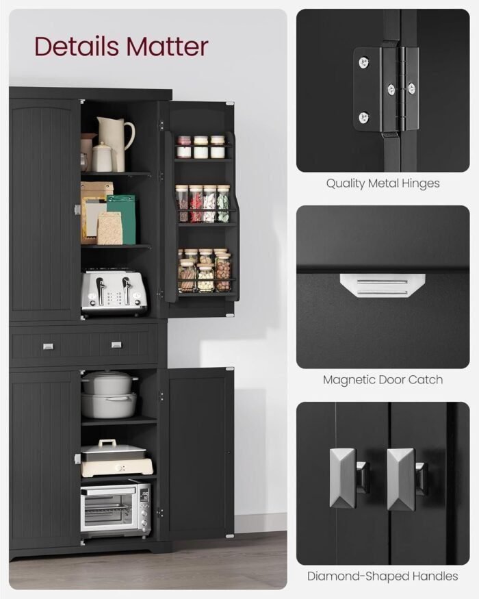 Pantry Cabinet, 71.7-Inch High Freestanding Tall Cupboard Storage Cabinet with a Drawer