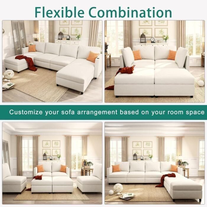 Couches for Living Room, Modular Couch with Storage, Memory Foam, Convertible U Shaped