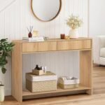 Entryway Table with Storage, Narrow Console Table with Drawers, 43.3' Couch Table Behind Sofa Long and Skinny for Living Room TV