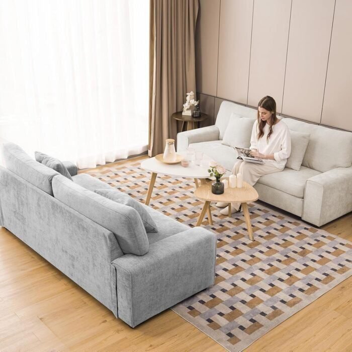 Modern Living Room Chenille Recliner Sofa Small Sofa,loveseat Sofa,Removable Sofa Cover Space Spring Cushions