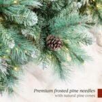 4.5ft Pre-Lit Scotch Pine Christmas Tree, Premium Frosted Pre-Decorated Artificial Holiday Decor w/ 396 Branch Tips