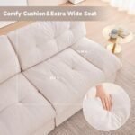 80" Chenille Cloud Deep Seat Overstuffed Couches for Living Room, Cozy Comfy Cloud Sofa with Solid Wood Frame