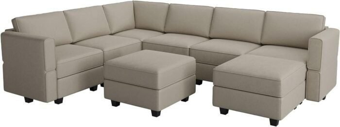 Modular Sectional Sofa with Storage Seat Oversized U Shaped Couch with Reversible Chaise Sofa Set with Ottoman