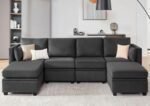 U Shaped Sectional Couch for Living Room, Convertible Modular Sofa Couch with Ottomans