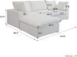 L Shaped Sofa Couch with Storage Ottoman,Minimalist Wide Deep Seat Couches