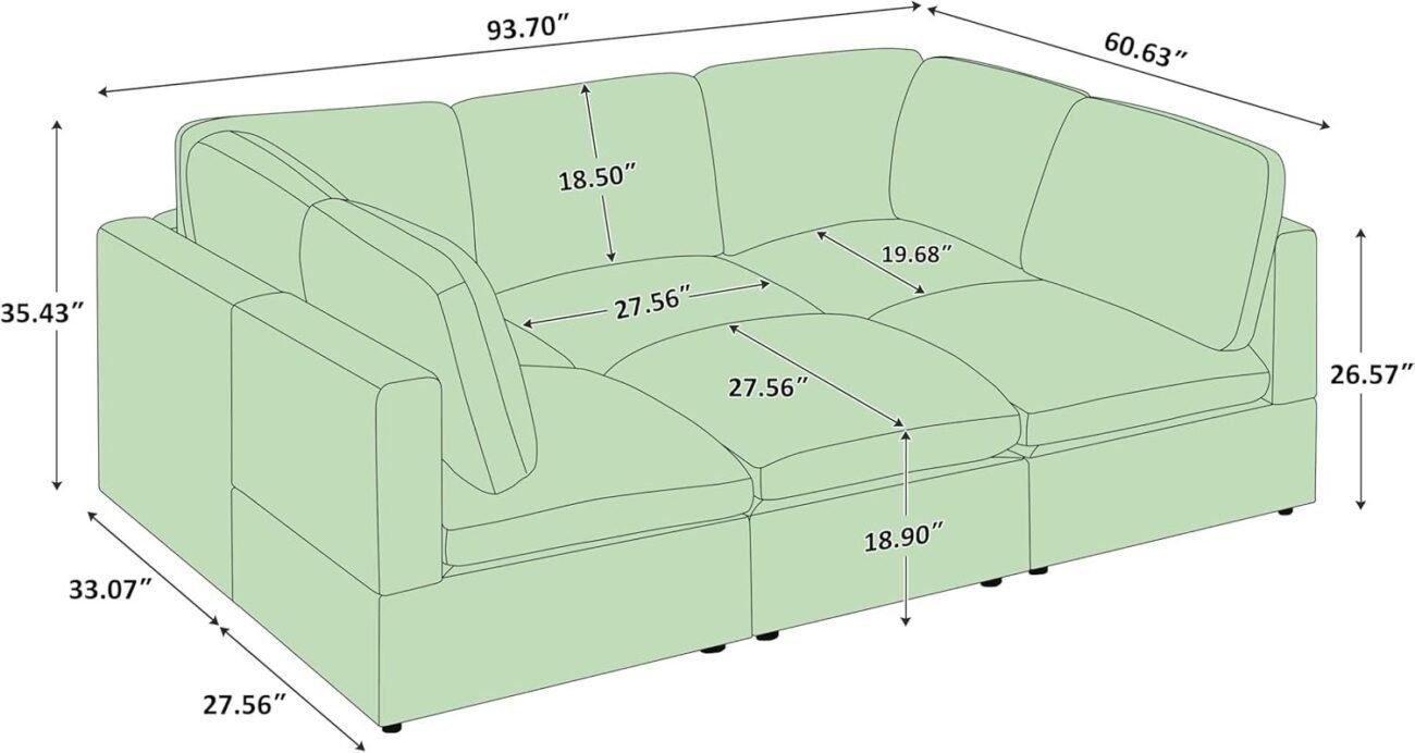 Modular Sectional Sofa, Convertible Sleeper Sofa Modular Sectional Sofa Bed with Ottoman