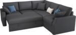 VanAcc Sofa Bed, 85 Inch Sleeper Couch with Storage Seat, L Shaped Sofa with Pull Out Sofa Bed