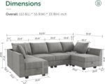 U Shaped Sectional Modular Sofa with Storage Convertible Modular Sectional Couch for Living Room