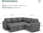 L Shaped Sectional Couch with Storage Seat, Convertible Sectional Couches for Living Room