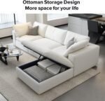 Cloud Modular Sectional Sofa with Storage Ottoman,120" L Shaped Sectional Couches for Living Room