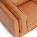 Valencia Artisan Full Leather Sofa 88” - Pure Full Italian Nappa Leather Couch, Solid Wood Accent