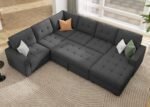 Sectional Sleeper Sofa Pull Out Bed with Storage Chaise, Sleeper Sectional Sofa Couch