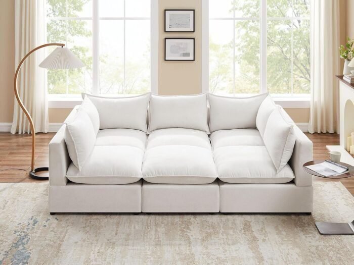 Modular Sectional Sofa, 6 Seater Sleeper Sectional Sofa Modular Sectional Couch for Living Room