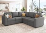 L Shaped Sectional Couch with Storage Seat, Convertible Sectional Couches for Living Room