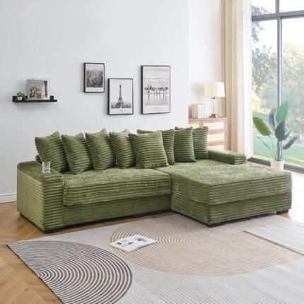 Sofa for Living Room Cloud Sectional Couch with Reversible Chaise, Modern Modular Sofa with Deep Seat