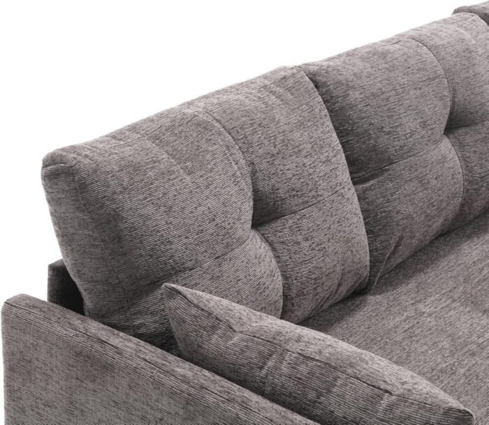 L-Shaped Sofa with Reversible Chaise Lounge Sleeper, Comfortable Sectional Couch